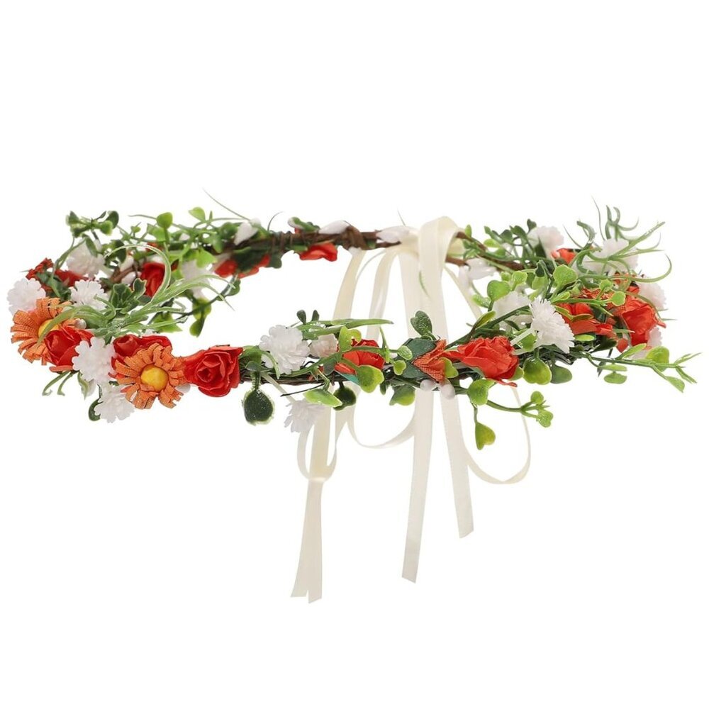 Leaf Flower Crown Garland Headpiece - Handmade Hair Floral Wreath Adjusatble Flo